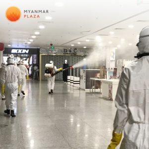 disinfection in myanmar plaza